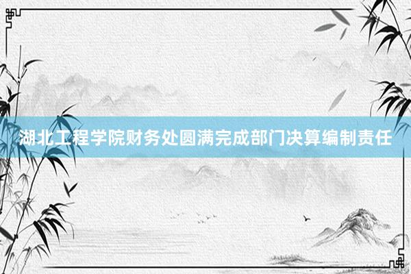 湖北工程学院财务处圆满完成部门决算编制责任