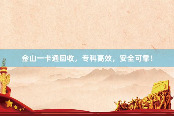 金山一卡通回收，专科高效，安全可靠！